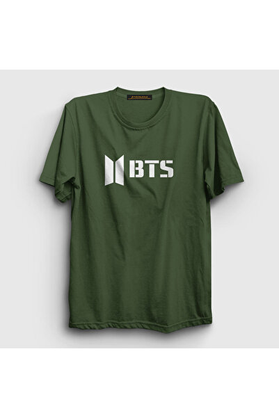 Presmono Unisex kaki logo BTS T-shirt 22186tt