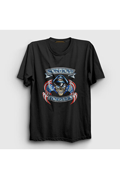 Presmono Unisex crna Forever Bon Jovi T-shirt 20085tt