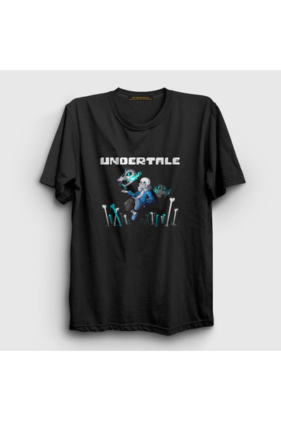 Presmono Unisex Black Bones Undertale T-shirt 31892tt