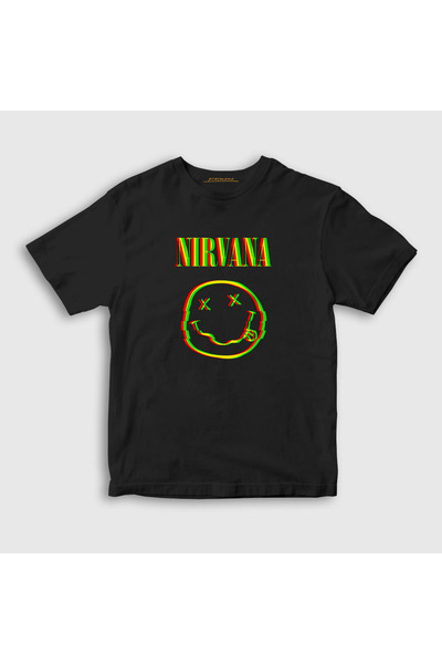 Presmono Unisex dečji crni logotip Nirvana T-shirt 99099tt