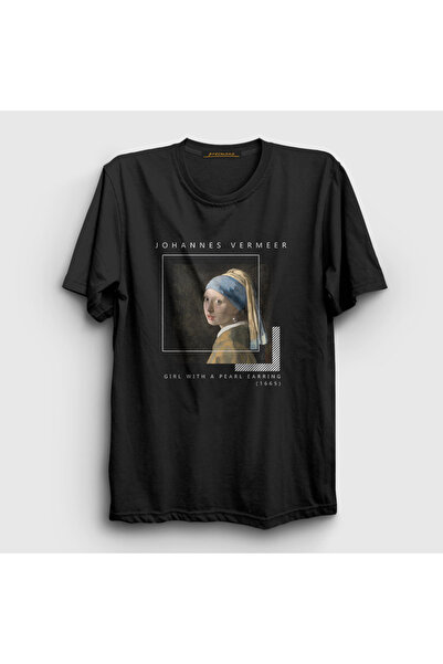 Presmono Unisex Black Girl with a Pearl Earring Johannes Vermeer T-Shirt 5535...
