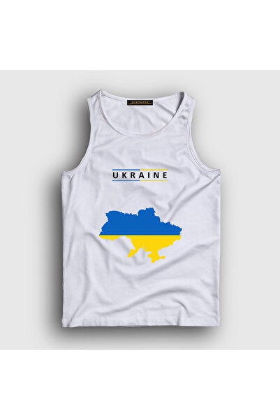 Presmono Unisex White Ukraine Map Flag Ukraine Map Flag Tank Top 563338Tt