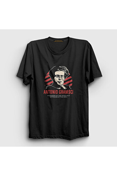 Presmono Antonio Gramsci Unisex Crni Pesimizam T-shirt - 492518tt