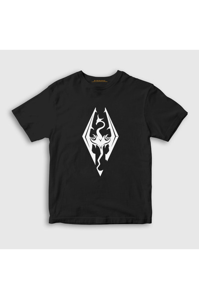 Presmono Unisex dečja T-shirt - igra Skyrim The Elder Scrolls V, crna, 432618tt