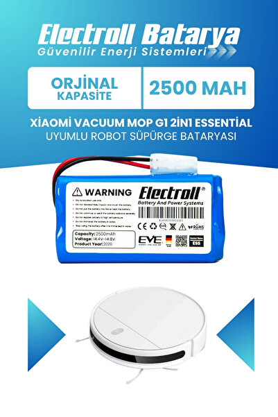 ELECTROLL Xiaomi Vacuum Mop G1 2in1 Essential Batarya (STANDART KAPASİTE) 250...
