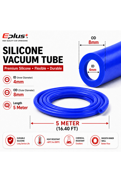 Choice5 ID4MM-5M EPLUS Universal Blue Silicone Vacuum Line ID 3mm-12mm Heat R...