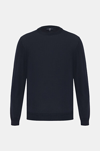 W Collection LACİVERT BİSİKLET YAKA UZUN KOLLU KAZAK