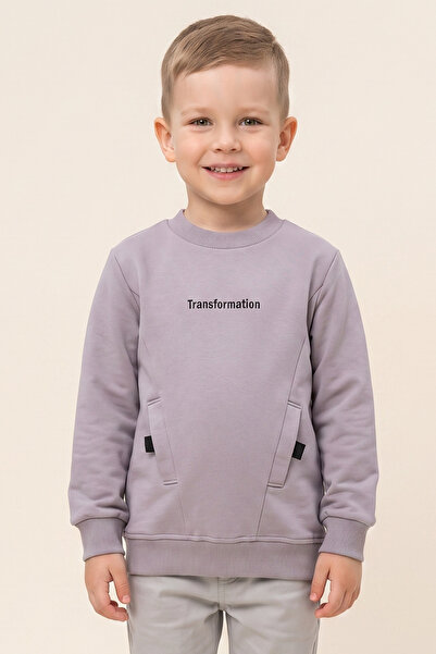 CRASSİ Erkek Çocuk Sweatshirt Baskılı Uzun Kollu 2 İplik Penye Kumaş %100 Pam...