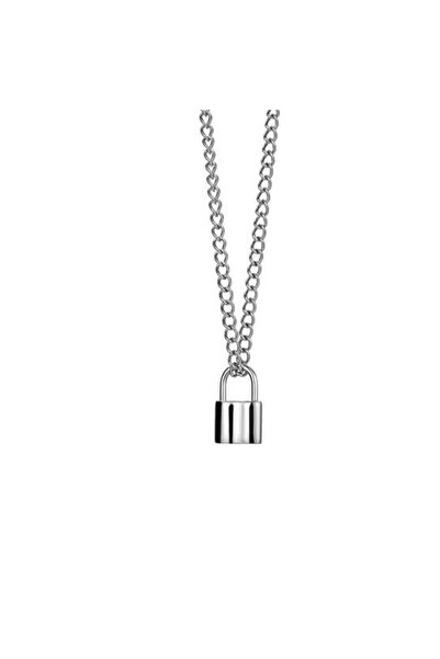 Herşey Nota Unisex Necklace with Lock Detail Chain – Modern Design with 60 cm...