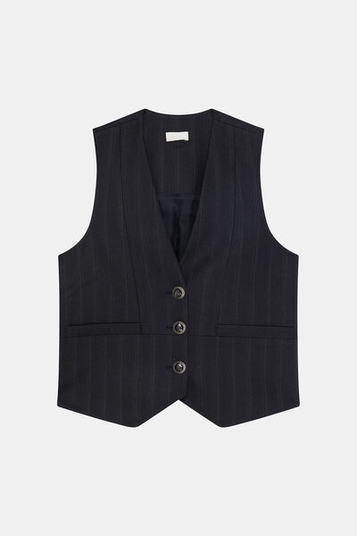 W Collection SİYAH SİM ÇİZGİLİ YELEK