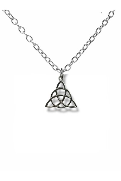 Herşey Nota Triquetra Geometric Symbol Necklace – Zamak Plated Unisex Necklac...