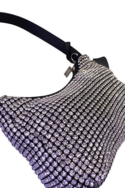 HFKY Women's Design Model Stone-Embellished Hand and Shoulder Bag. Stone Bag