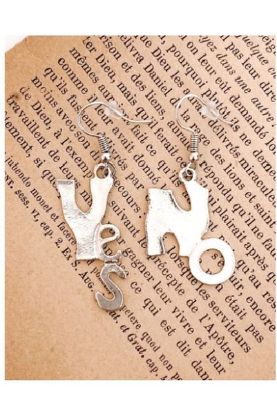 Herşey Nota Yes No Earrings