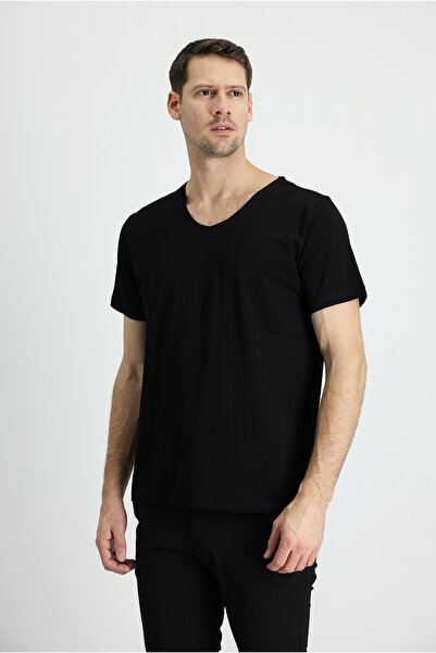 Kiğılı Tricou cu decolteu în V slim fit cu broderie croială bumbac în jerseu ...