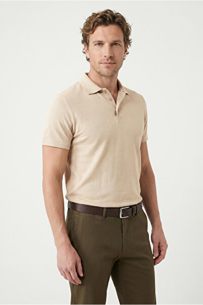 Kiğılı Tricou din bumbac brodat cu gâtul polo