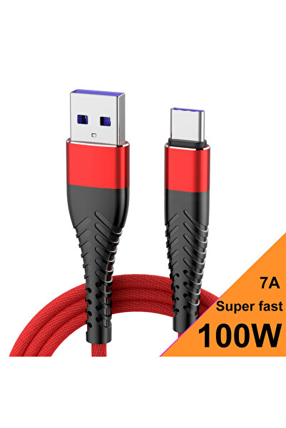 Choice 2M Red 100W 7A 0.25M 1M 2M 3M Weaving Data Cable Type C Fast Charging ...