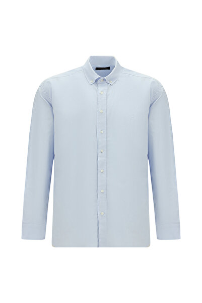 Abdullah Kiğılı Long Sleeve Regular Fit Button Collar Oxford Cotton Shirt