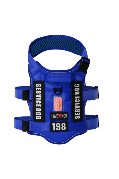 Choice10 M Blue Service Dog Vest No Pull Dog Harness with 4 Dog Patches, Refl...