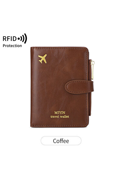choice2 HZ725-Coffee Multi Functional RFID Anti-Theft Brush Passport Bag Fash...