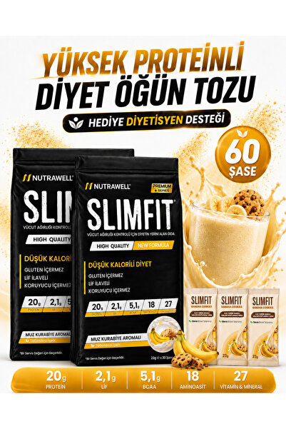 Slimfit Nutrawell Muz Kurabiye 2 Adet - Öğün Yerine Geçen Shake