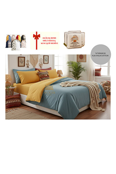 ayçiçek home TEK KİŞİLİK NEVRESİM TAKIMI & LASTİKLİ ÇARŞAF & 120/200 & PİNTER...