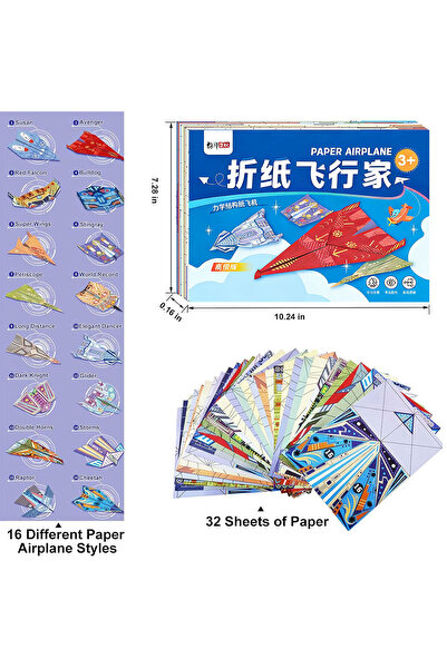Choice 32sheets and 1manual 12/32 Sheets Origami Paper Airplane Kit 16 Classi...