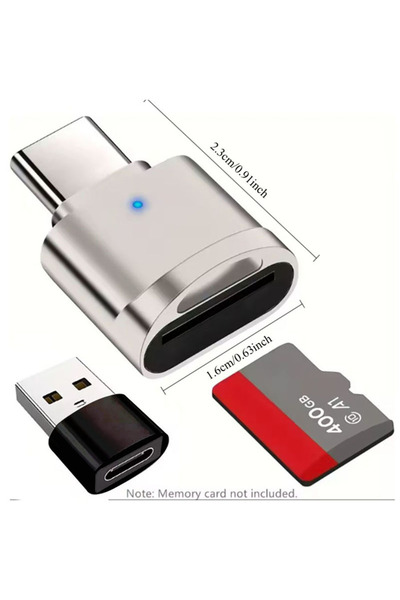 Choice Silver black Type‑C OTG TF Card Reader Adapter Optional USB‑A Converte...