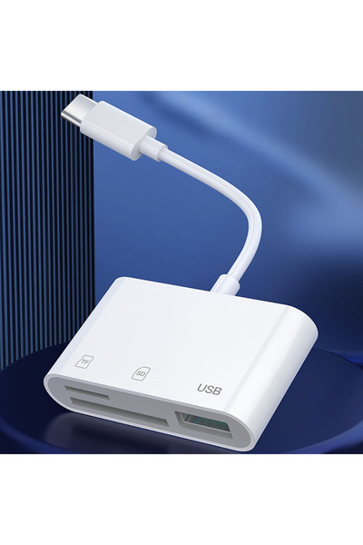 Choice white 1pcs Type C Adapter TF CF SD Memory Card Reader OTG Writer Compa...