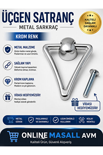 MASALL Naz üçgen kulp vidaları hediyemizdir dolap,şifonyer, ünite, komidin,ko...