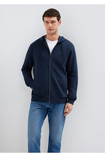 Mavi Kapüşonlu Fermuarlı Lacivert Basic Sweatshirt 0S10423-70490