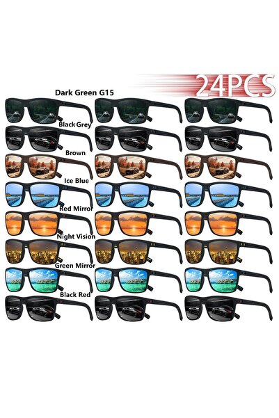 Choice1 24PCSF566-5 24PCS Fashion Eyewear Square Sunglasses Men Women Fishing...