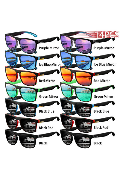 Choice1 14PCS(2EveryColor) 14PCS Fashion Vintage Colorful Decoration Sunglass...