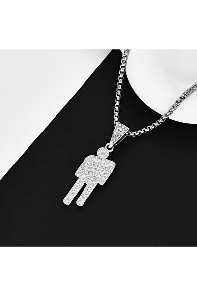 Choice Silver Fashion Trendy Style Unique Creative Tilted Head Necklace Hip H...