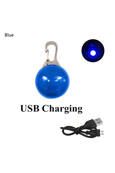 Choice5 Blue Led Dogs Collars Pendant Rechargeable Pet Usb Luminous Collar Pe...