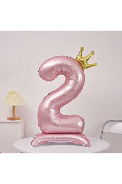 Choice 40inch Pink-2 40" Digital Aluminum Film Crown Balloon with Base, Birth...