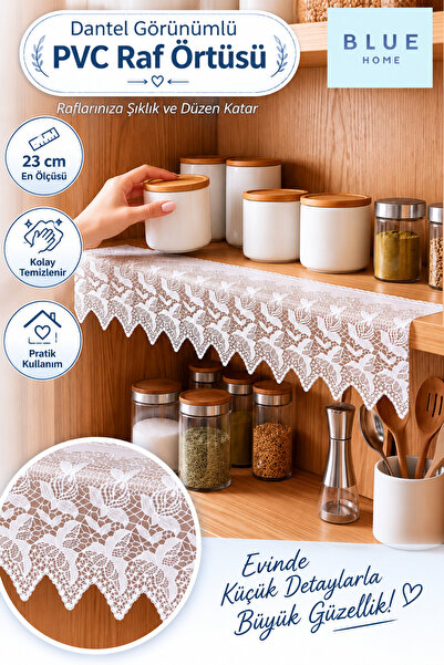 Blue Home Husa antiderapanta din PVC cu dantela pentru dulap si sertar / Dime...