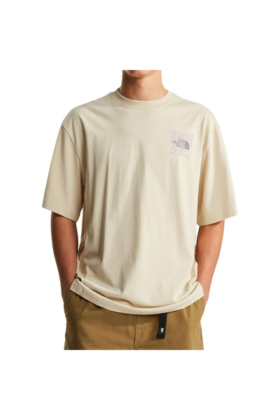 THE NORTH FACE Sun Oversize Graphic Erkek Bej Outdoor T-Shirt NF0A8GA0DOM1
