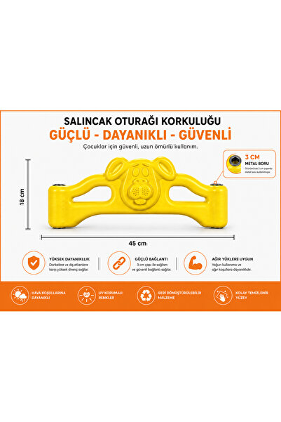Öztepe Plastik Salıncak Oturağı Ön Korkuluğu Metal Borulu 1 Adet