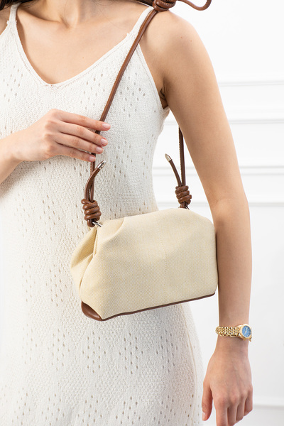 Valu Accessorize حزام كتف نسائي من الكتان بتفاصيل عقدة، للاستخدام اليومي، ميلاس