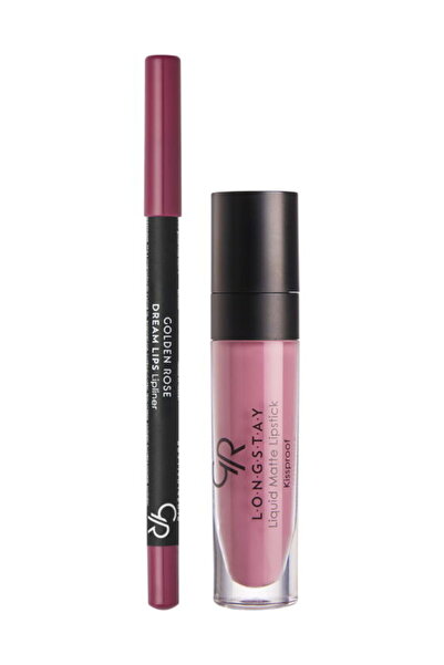 Golden Rose Matte Lip Kit - Blush Pink - Liquid Matte Lipstick and Lip Liner