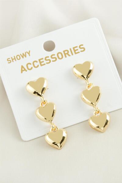 ZERO LAND Gldisptm Heart New Season (91237) Metal Earrings-Yellow