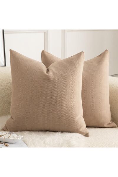 Dotail Σετ 2 διακοσμητικών μαξιλαροθηκών MANDIOO, στυλ σενίλ, 60x60 εκ., ύφασ...