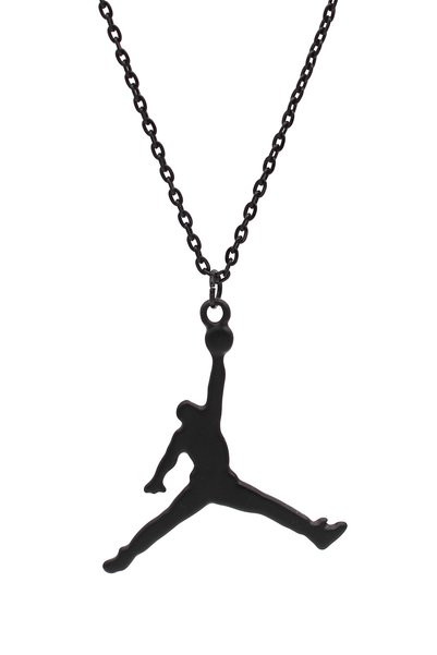 kolbi Legendary Basketball Slam Dunk Necklace - Black Color with Classic Chain