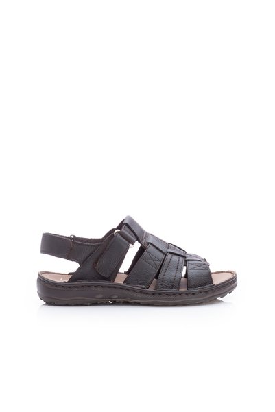 UrbanShoes Sandale barbati din piele naturala, Leofex - 144 Maro inchis box