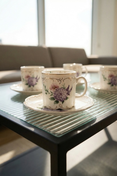 ACAR Rosella 6-Person Porcelain Coffee Cup Set - 100 ml