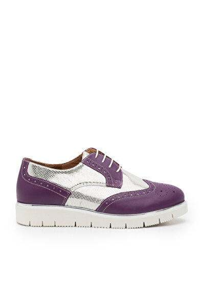 UrbanShoes Pantofi casual dama din piele naturala, Leofex - 173 Violet Argintiu