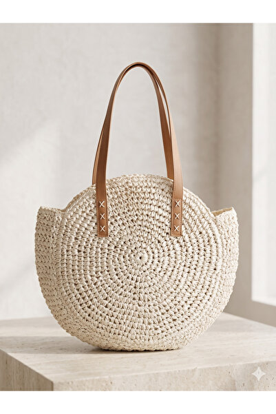 Luminos Butik Μπεζ Ψάθινη Τσάντα CNT1005