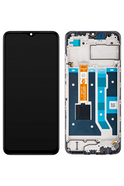OPPO A17 Тъчскрийн дисплей, с рамка, черен, Сервизен пакет 4130358