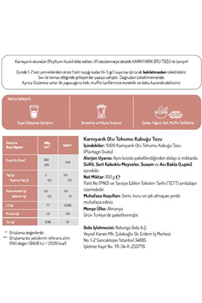 Naturiga Naturel Karnıyarık Otu Tozu 100gr