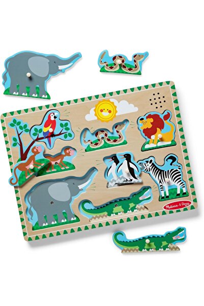 Melissa & Doug Zoo Animal Sound Puzzle - Wooden Puzzle with Sound Effects (8 ...